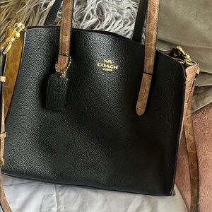 Coach Black Leather Tote Bag